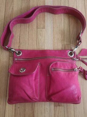 Roots Village Tribe Shoulder Bag - Hot Pink - Made in Canada